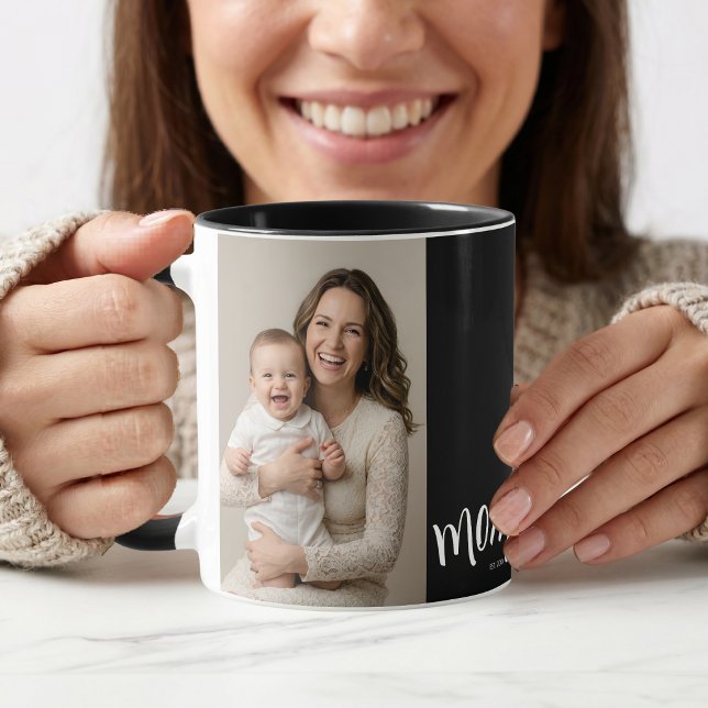 Personalized Mom Photo Year Established Coffee Mug (Creator Uploaded)
