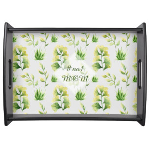 Personalized MOM Stepmom Mother-in-Law Greenery Serving Tray