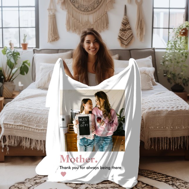 Personalized Mom Thank You Photo Sherpa Blanket (Creator Uploaded)