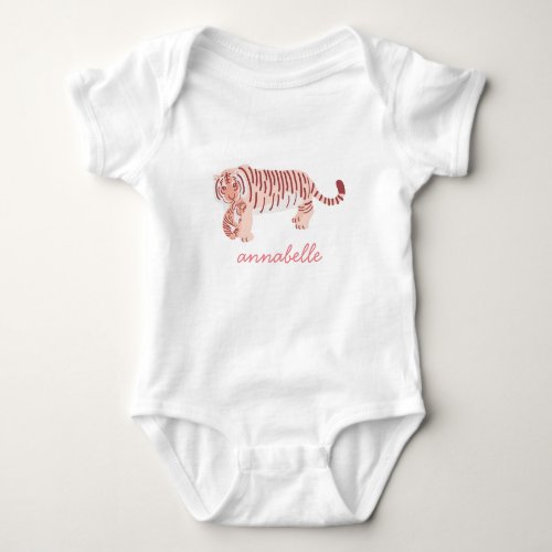 Personalized Mom Tiger  Cub Girl Baby Bodysuit