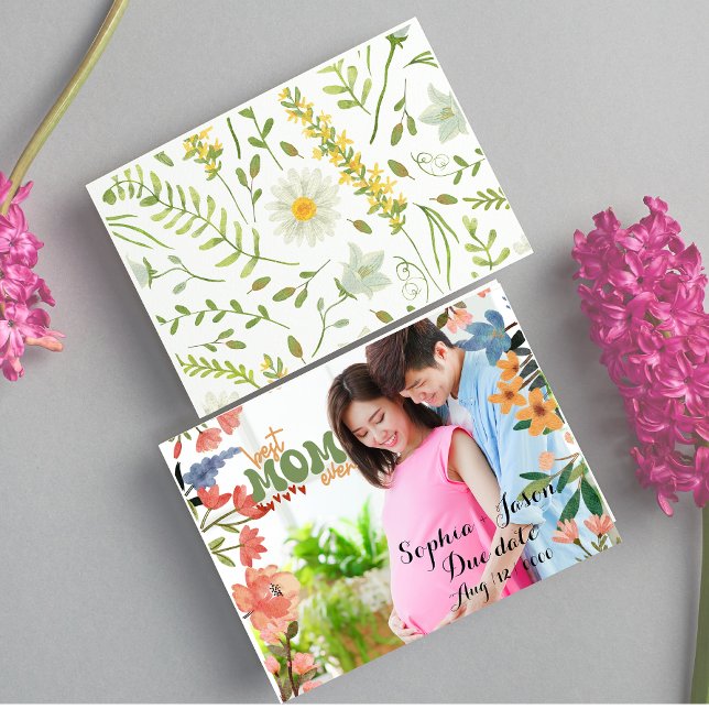 Personalized mom to be  photography mother's day holiday postcard (Creator Uploaded)