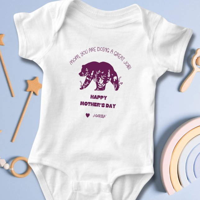 Personalized Mom You Are Doing A Great Job Baby Bodysuit (Mom, You Are Doing A Great Job! Personalized Baby Suit)