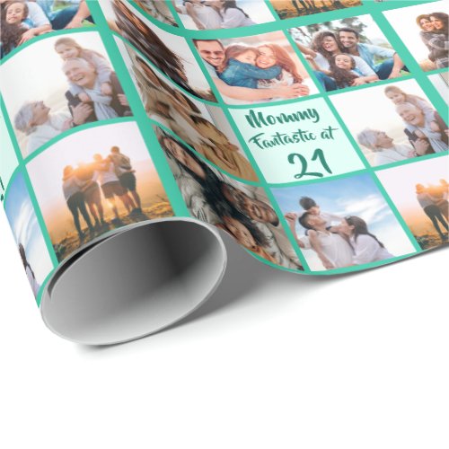 Personalized Mommy 21st birthday photo Wrapping Paper