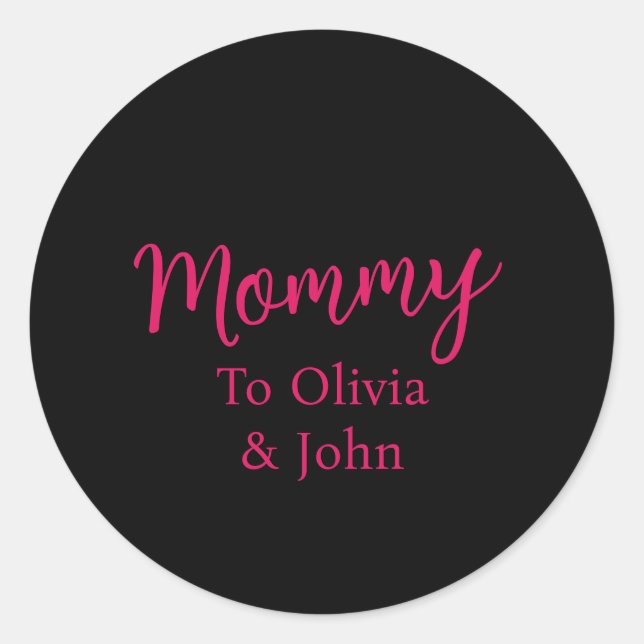 Personalized Mommy  Classic Round Sticker (Front)