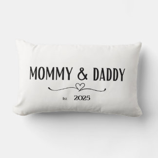 Personalized Mommy & Daddy Est. Year Pillow