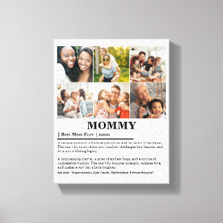 Personalized Mommy Definition 6 Photo Collage Canvas Print