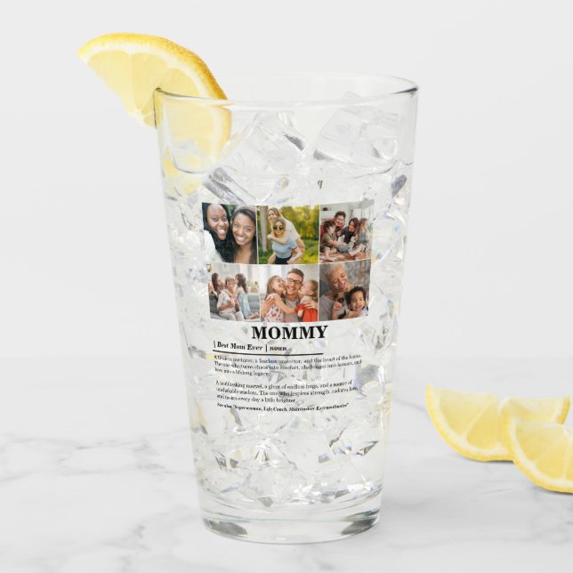 Personalized Mommy Definition 6 Photo Collage Glass (Front Ice)