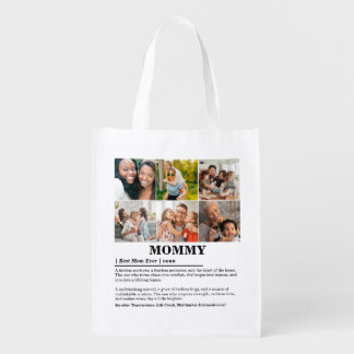 Personalized Mommy Definition 6 Photo Collage Grocery Bag