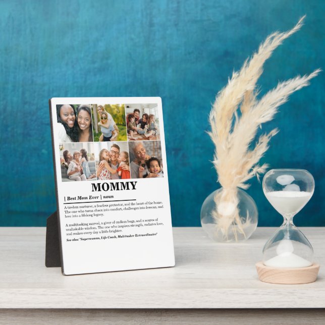 Personalized Mommy Definition 6 Photo Collage Plaque (Side)