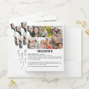 Personalized Mommy Definition 6 Photo Collage Pocket Folder