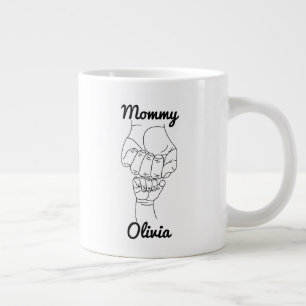 Personalized Mommy Mama Mom Gift with Kid's Name Giant Coffee Mug