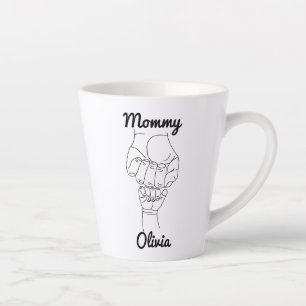 Personalized Mommy Mama Mom Gift with Kid's Name Latte Mug