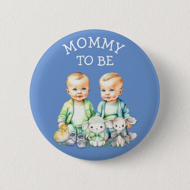 Personalized Mommy to be Baby Shower Button (Front)