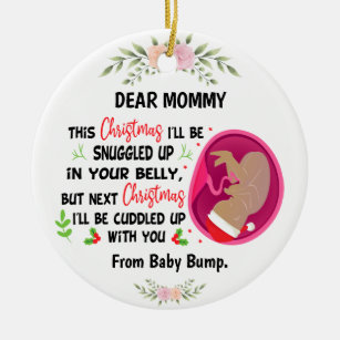 2020 Mama Bear Gifts 1st Christmas as Mother Ornament New Mom Newborn Baby Pregnant Pregnancy Rustic Xmas Farmhouse Collectible Present 3 Flat Circle Porcelain with Gold Ribbon & Free Gift Box