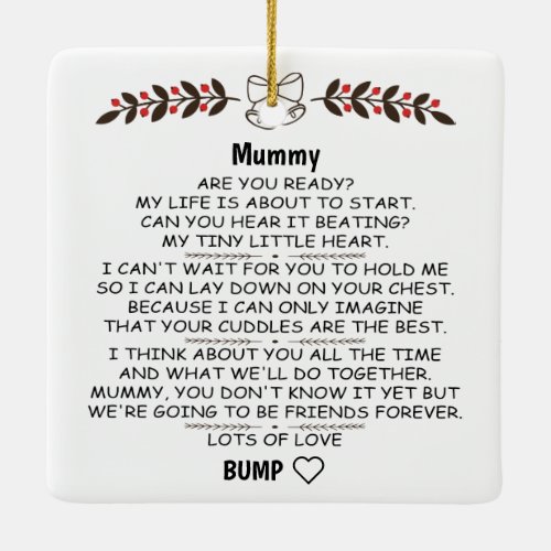 Personalized Mommy To Be from Baby Bump Christmas Ceramic Ornament