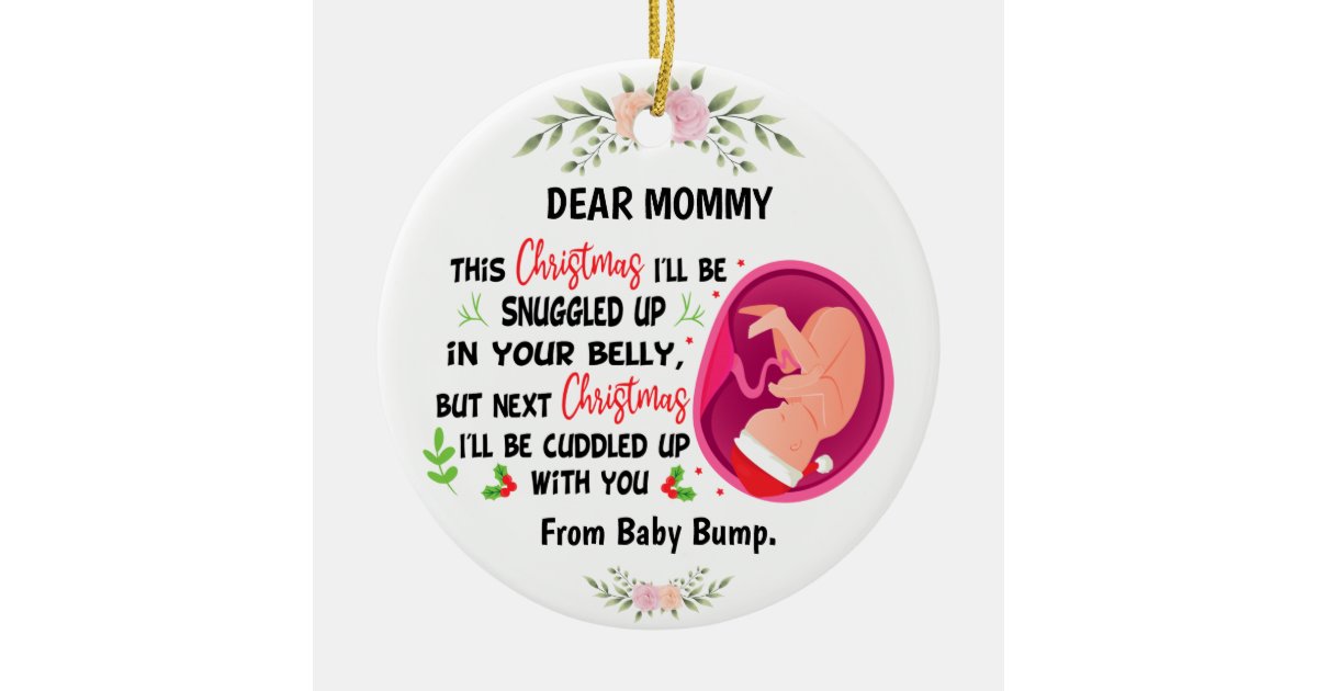 Personalized Mommy To Be from Baby Bump Christmas Ceramic Ornament Zazzle