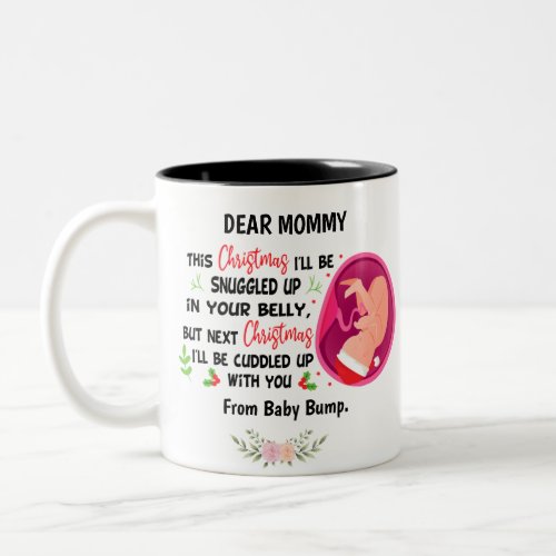 Personalized Mommy To Be from Baby Bump Christmas Two_Tone Coffee Mug