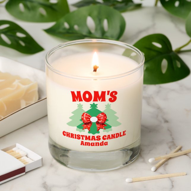 Personalized Mom's Christmas Gift Scented Candle (Lit)