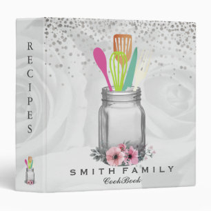 Personalized Mom's Family Recipe Cookbook 3 Ring B 3 Ring Binder