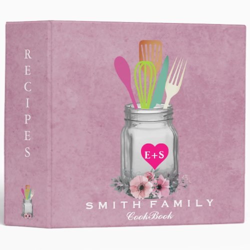 Personalized Moms Family Recipe Cookbook 3 Ring B 3 Ring Binder