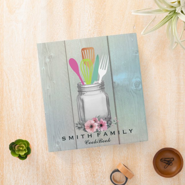 Personalized Mom's Family Recipe Cookbook 3 Ring B 3 Ring Binder (In Situ)