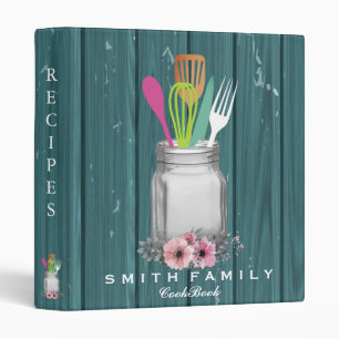 Personalized Mom's Family Recipe Cookbook 3 Ring B Binder