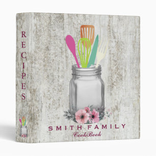Personalized Mom's Family Recipe Cookbook 3 Ring B Binder