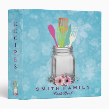 Personalized Mom's Family Recipe Cookbook 3 Ring Binder by sunbuds at Zazzle