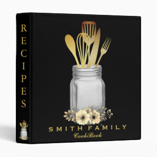 Personalized Mom's Family Recipe Cookbook 3 Ring Binder