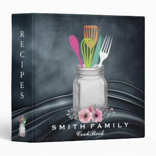 Personalized Mom's Family Recipe Cookbook 3 Ring Binder