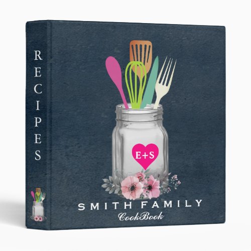 Personalized Moms Family Recipe Cookbook 3 Ring Binder