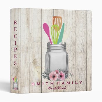 Personalized Mom's Family Recipe Cookbook 3 Ring Binder by sunbuds at Zazzle