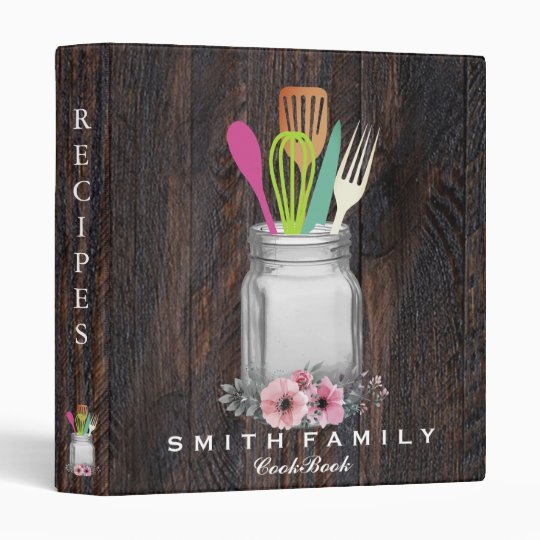 Personalized Mom's Family Recipe Cookbook 3 Ring Binder