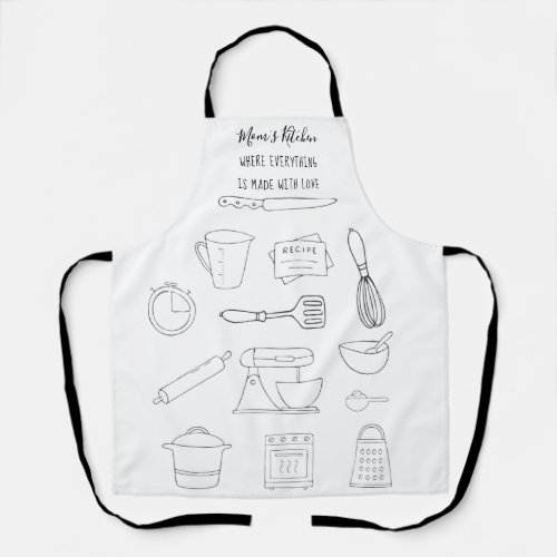 Personalized Moms Kitchen Cooking Baking Monogram Apron