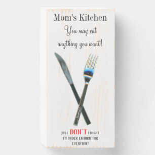 Personalized Mom's Kitchen Rules Dinner Wooden Box Sign
