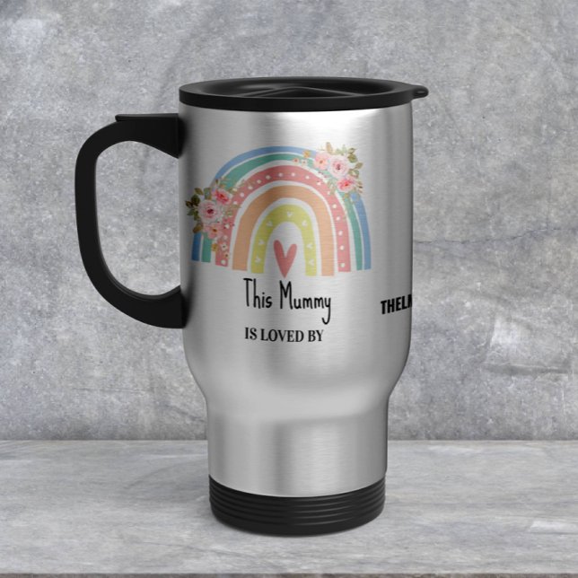Personalized Mom's Rainbow & Floral Mug (Creator Uploaded)