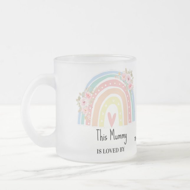 Personalized Mom's Rainbow & Floral Name Mug (Left)