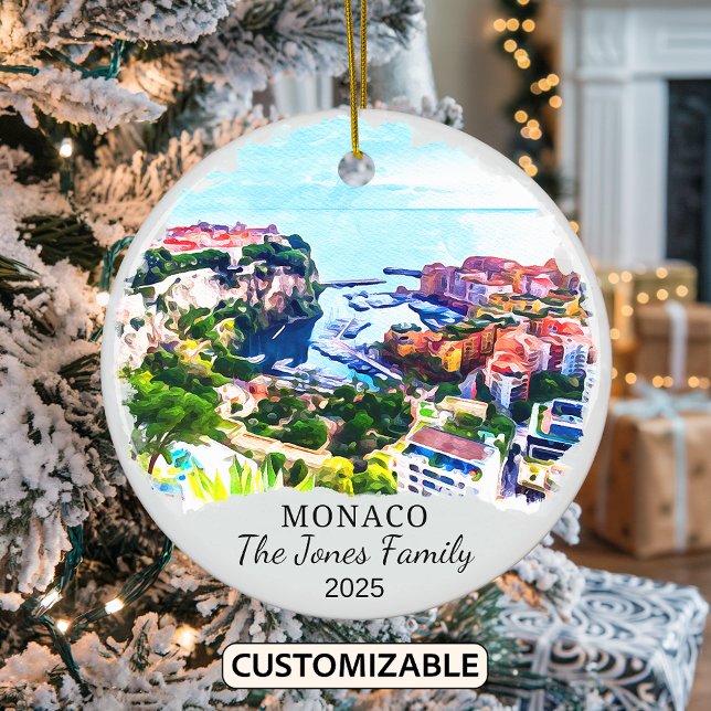 Personalized Monaco Ornament, Europe Ceramic Ornament (Creator Uploaded)
