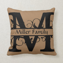 Personalized Monagram Initial Pillow, Letter M