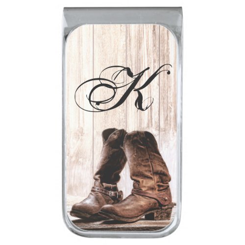 Personalized Money Clip Boots Country Rustic Weste