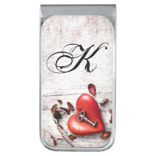 Personalized Money Clip Country Wood Key to my Hea