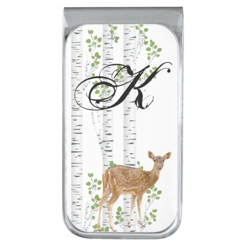 Personalized Money Clip Deer Doe Buck Forest Woodl