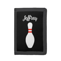 Personalized money wallet with bowling pin design
