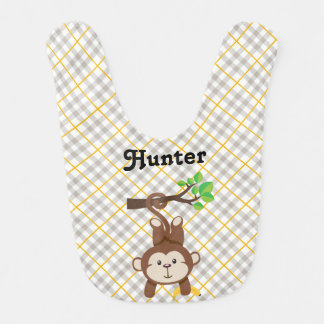 Personalized Monkey Baby Bib