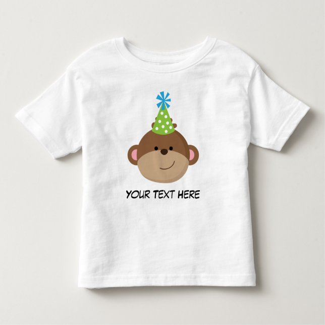 Personalized Monkey Birthday T Shirt For Boys (Front)
