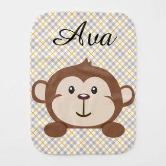 Personalized Monkey Burp Cloth