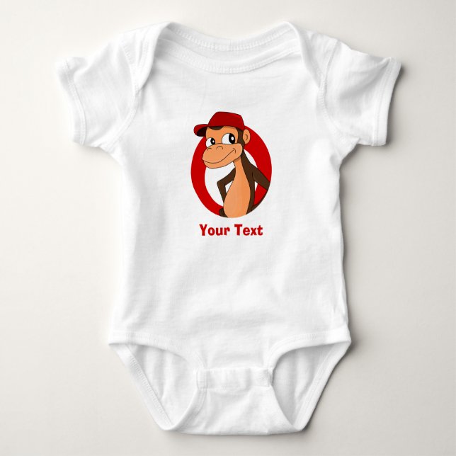 Personalized monkey cartoon baby bodysuit (Front)