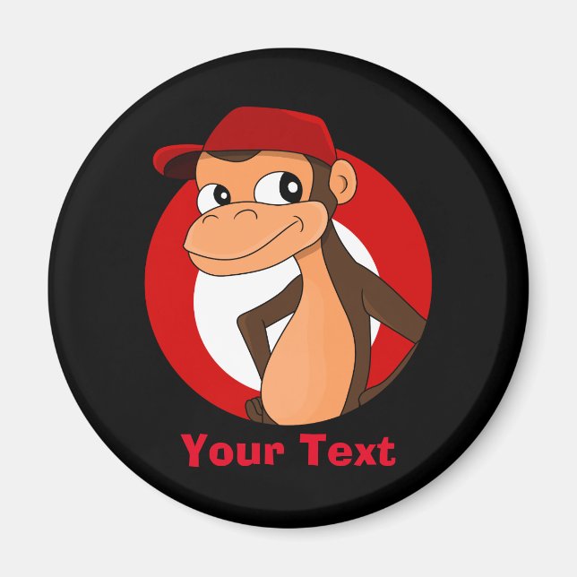 Personalized monkey cartoon magnet (Front)