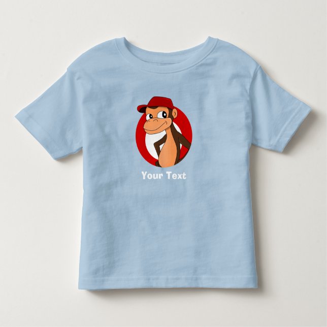 Personalized monkey cartoon toddler t-shirt (Front)