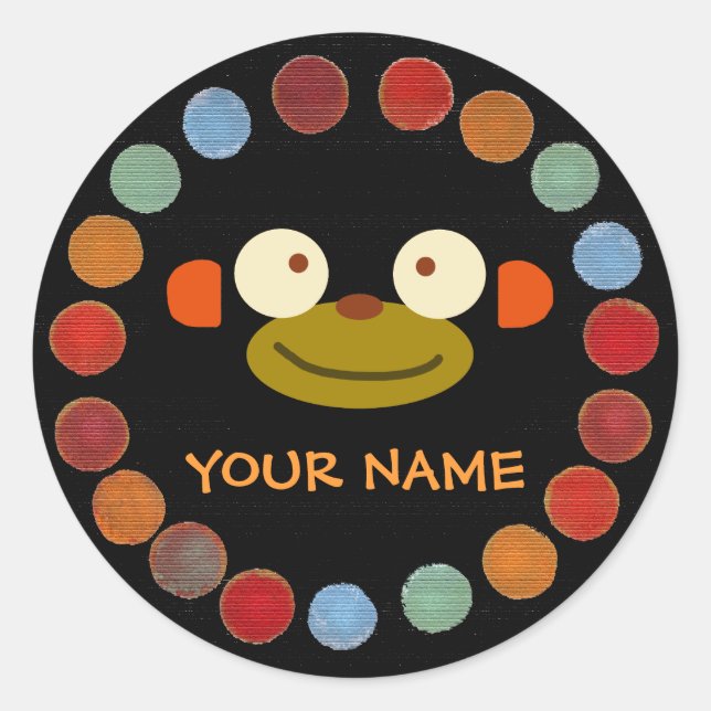 Personalized Monkey Face Sticker (Front)